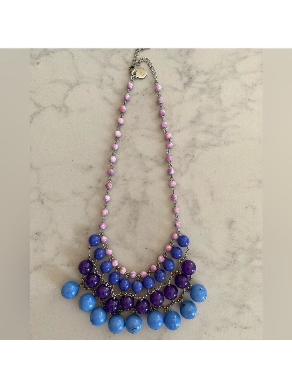 Isaac Mizrahi Live! QVC Beaded Bib Necklace 18” NIB